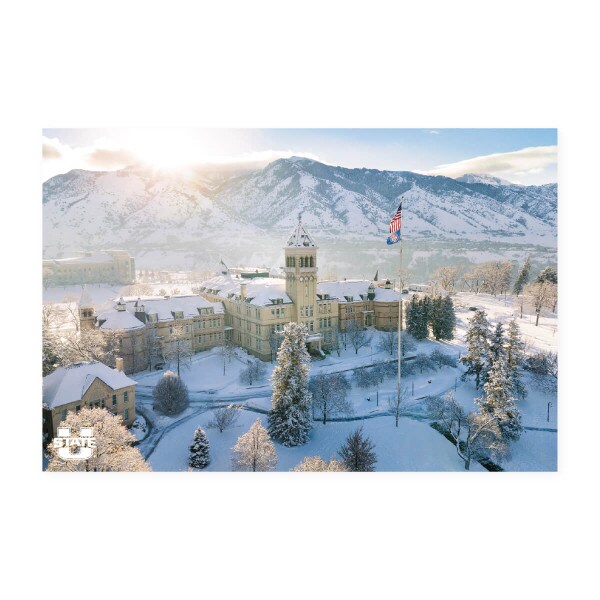 POSTCARD OLD MAIN WINTER ARIEL